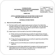 SEC Form 10-K general instructions page for annual reports, essential for businesses using EDGAR filing services.