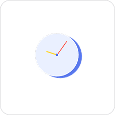 Stylized blue and white clock icon with yellow and red hands representing deadlines and late filings