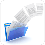 Blue folder icon with white documents flying in, illustrating a formal submission to the SEC.