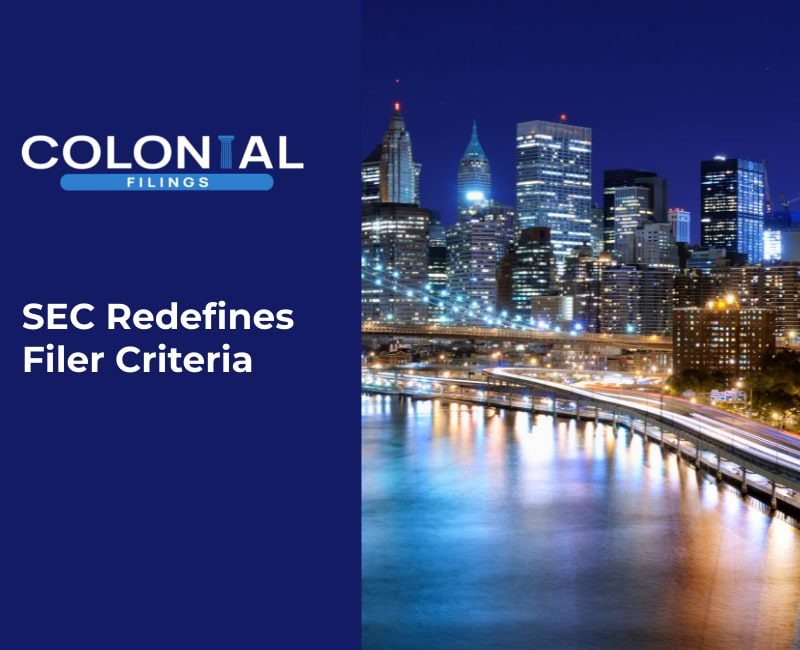 SEC Redefines Filer Criteria