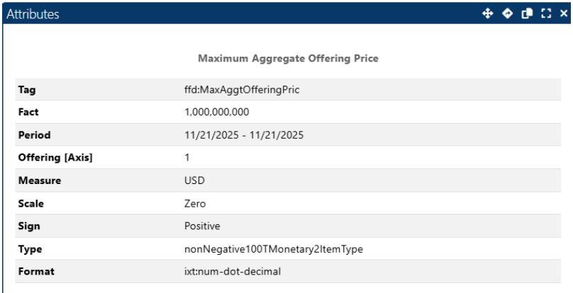 XBRL tag Maximum Aggregate